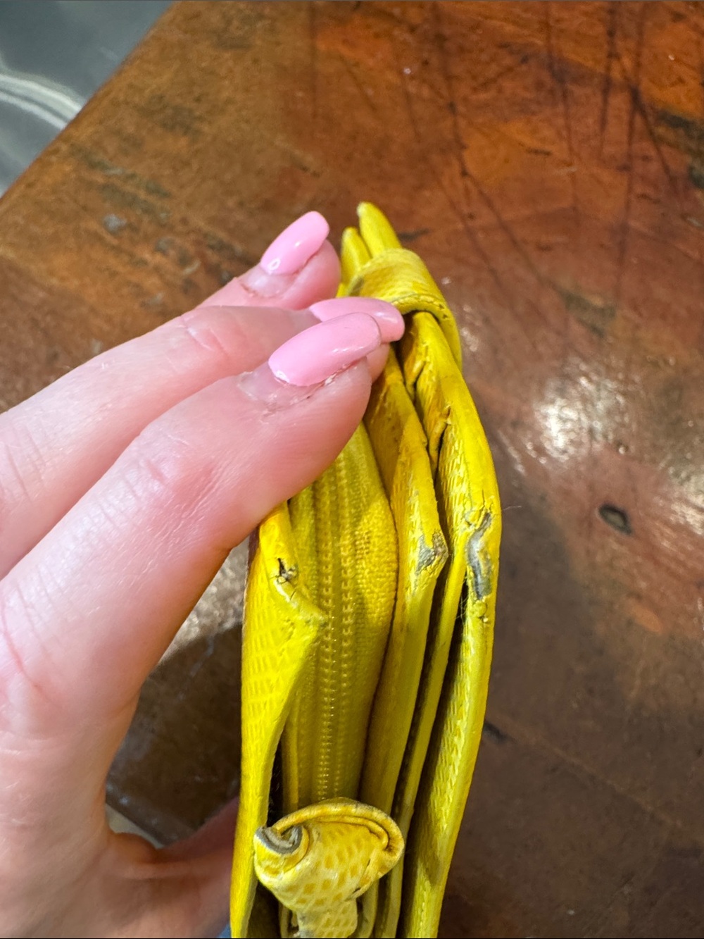 Bottega Veneta Yellow Leather Snap Wallet - Picture 13 of 16
